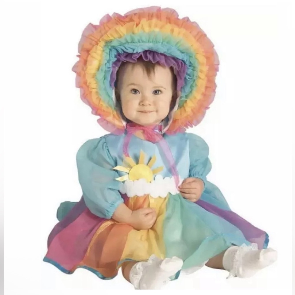 🆕 RAINBOW BABY Costume Infant 6-12M Sun‎ Dress Hat - Picture 1 of 14
